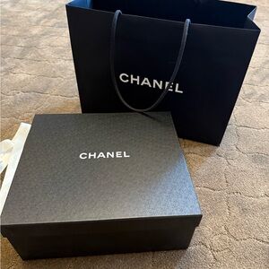 CHANEL Black Box with White Ribbon